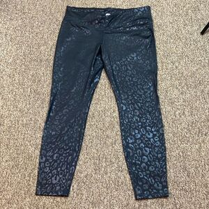 Atlentic Works Women Leggings Size Plus XXL (20) Black Metallic